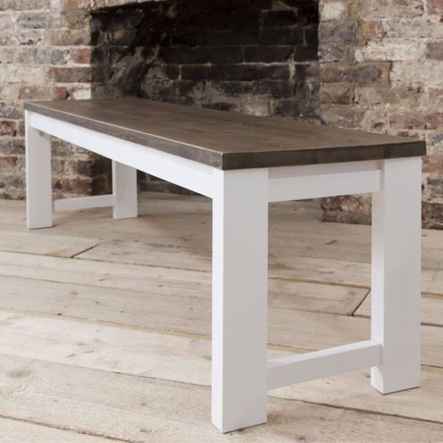 Nöa and Nani Hever Bench in White and Dark Pine - image 1