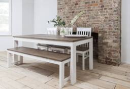 Nöa and Nani Hever Bench in White and Dark Pine - thumbnail 4