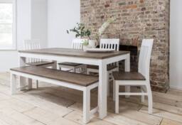 Nöa and Nani Hever Bench in White and Dark Pine - thumbnail 3
