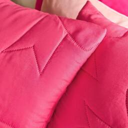 OHS 2 x Bows Quilted Pinsonic Cushion Covers Home Décor in Bright Pink - Size: 45 cm x 45 cm - thumbnail 3