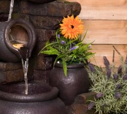 Primrose 1.2m 3-tier Cascading Jars on Wall with Planter & Lights by Ambient? in Brown - thumbnail 3