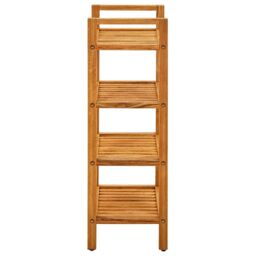 Berkfield Home Shoe Rack with 4 Shelves 50x27x80 cm Solid Oak Wood in Brown - Size: 50 x 27 x 80 cm - thumbnail 3