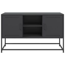 Berkfield Home TV Cabinet Black 100.5x39x60.5 cm Steel - thumbnail 6