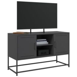 Berkfield Home TV Cabinet Black 100.5x39x60.5 cm Steel - thumbnail 4
