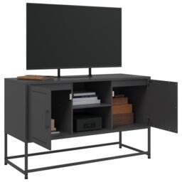 Berkfield Home TV Cabinet Black 100.5x39x60.5 cm Steel - thumbnail 5