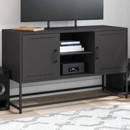 Berkfield Home TV Cabinet Black 100.5x39x60.5 cm Steel