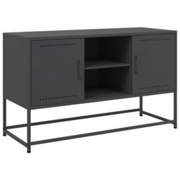 Berkfield Home TV Cabinet Black 100.5x39x60.5 cm Steel - thumbnail 2