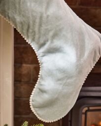 Dibor Set of 4 Light Blue Berkeley Velvet Xmas Gift Christmas Stocking - Size: 4 Pack - thumbnail 3