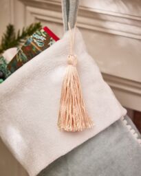 Dibor Set of 4 Light Blue Berkeley Velvet Xmas Gift Christmas Stocking - Size: 4 Pack - thumbnail 4