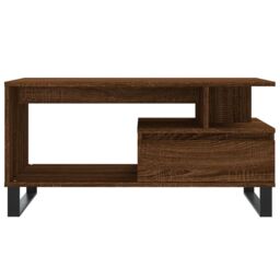 Berkfield Home Coffee Table Brown Oak 90x49x45 cm Engineered Wood - Size: 90 x 49 x 45 cm - thumbnail 5