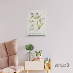 "Artery8 Thistle & Artichoke Flowers de Boodt Canvas Wall Art Print in White - Size: W12"" x H16""" - thumbnail 3