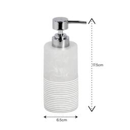 Showerdrape Bianco Frost Onyx White Striped Liquid Soap Dispenser - thumbnail 2