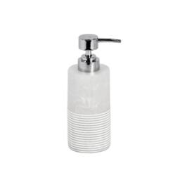 Showerdrape Bianco Frost Onyx White Striped Liquid Soap Dispenser - thumbnail 4