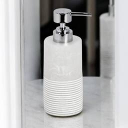 Showerdrape Bianco Frost Onyx White Striped Liquid Soap Dispenser - thumbnail 1