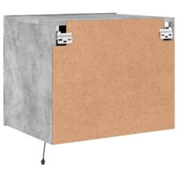 Berkfield Home Durable Wall-mounted Bedside Cabinet with LED Lights Concrete Gery in Grey - thumbnail 9