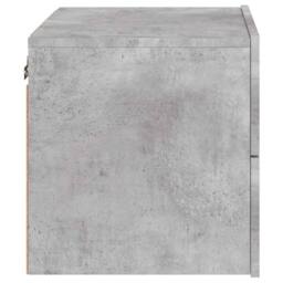 Berkfield Home Durable Wall-mounted Bedside Cabinet with LED Lights Concrete Gery in Grey - thumbnail 8