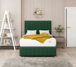 "Bed Choices Moscow Bed Set No drawer With Mattress & 26"" Headboard in Emerald - Size: Small Double" - thumbnail 2