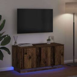 Berkfield Home TV Cabinet Old Wood 100x38x49 cm Engineered Wood in Brown - Size: 100 x 38 x 49 cm - thumbnail 5