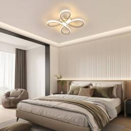Goeco LED Ceiling Light, 30W, Creative Flower Shape Ceiling Lighting, 3000K in Silver - thumbnail 3