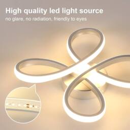 Goeco LED Ceiling Light, 30W, Creative Flower Shape Ceiling Lighting, 3000K in Silver - thumbnail 6