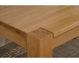 Thats Furniture Kuba 150 x 85 cm Chunky Medium Oak Dining Table & 6 Lola Leather Chairs in Cream - thumbnail 5