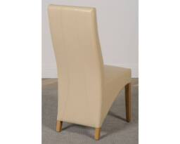 Thats Furniture Kuba 150 x 85 cm Chunky Medium Oak Dining Table & 6 Lola Leather Chairs in Cream - thumbnail 7