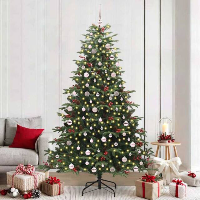 Berkfield Home Artificial Christmas Tree with 300 LEDs with Stand Green 240 cm - image 1