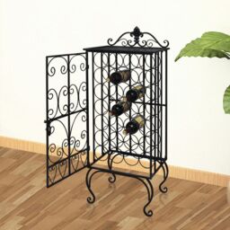 Berkfield Home Wine Rack for 28 Bottles Metal in Black - thumbnail 1
