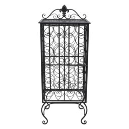 Berkfield Home Wine Rack for 28 Bottles Metal in Black - thumbnail 4