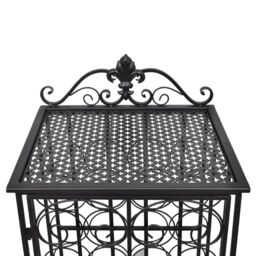 Berkfield Home Wine Rack for 28 Bottles Metal in Black - thumbnail 5