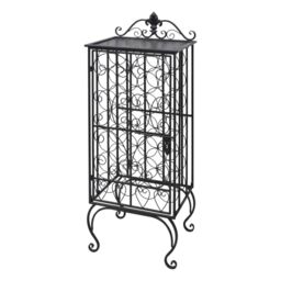 Berkfield Home Wine Rack for 28 Bottles Metal in Black - thumbnail 3