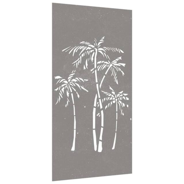 Berkfield Home Garden Wall Decoration 105x55 cm Corten Steel Palm Tree Design in Brown - image 1