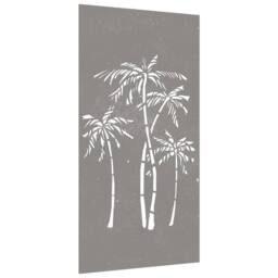 Berkfield Home Garden Wall Decoration 105x55 cm Corten Steel Palm Tree Design in Brown - thumbnail 1