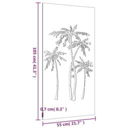 Berkfield Home Garden Wall Decoration 105x55 cm Corten Steel Palm Tree Design in Brown - thumbnail 8