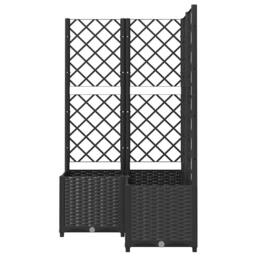 Berkfield Home Garden Planter with Trellis Black 80x80x136 cm PP - Size: 80 x 80 x 136 cm - thumbnail 4