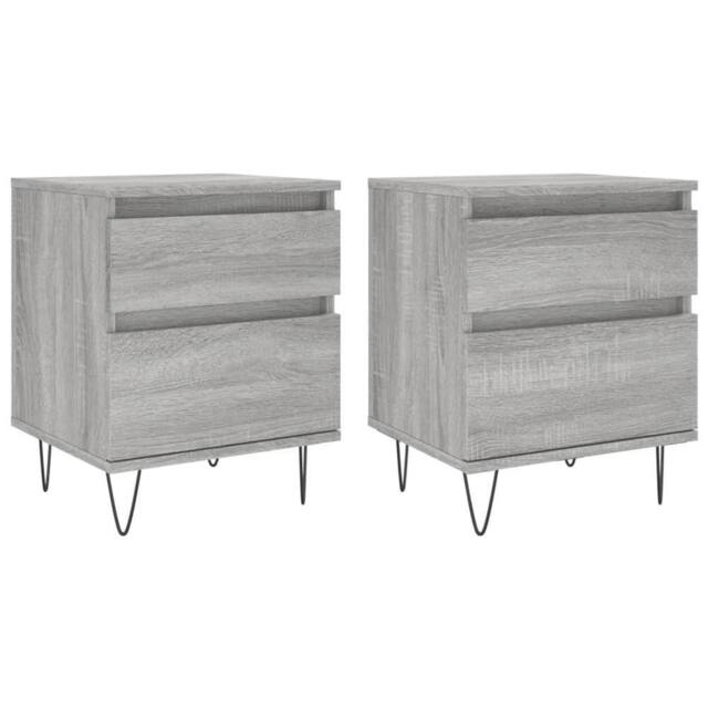 Berkfield Home Bedside Cabinets 2 pcs Grey Sonoma 40x35x50 cm Engineered Wood - Size: 40 x 35 x 50 cm - image 1