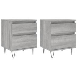 Berkfield Home Bedside Cabinets 2 pcs Grey Sonoma 40x35x50 cm Engineered Wood - Size: 40 x 35 x 50 cm - thumbnail 1