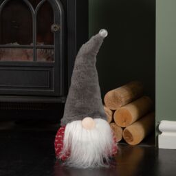 Samuel Alexander 35cm Battery Operated Light up Christmas Gonk with Grey Hat & Red Body - thumbnail 4