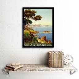 "Artery8 De Tanguy Côte D'azur France Travel Advert 12x16"" Framed Art Print in Blue - Size: W12"" x H16""" - thumbnail 2