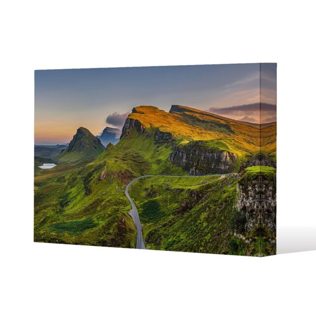 Benjamin Tate Design Panorama of Quiraing mountains sunset at Isle of Skye, Scottish highlands (Canvas Print) / 101 x 77 x 4cm - image 1