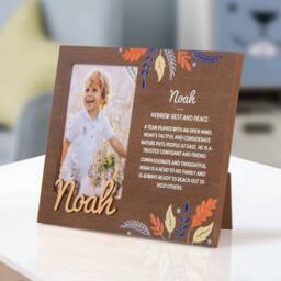 History & Heraldry Personalised Kids Wooden Picture Frame - Noah in Brown - thumbnail 2