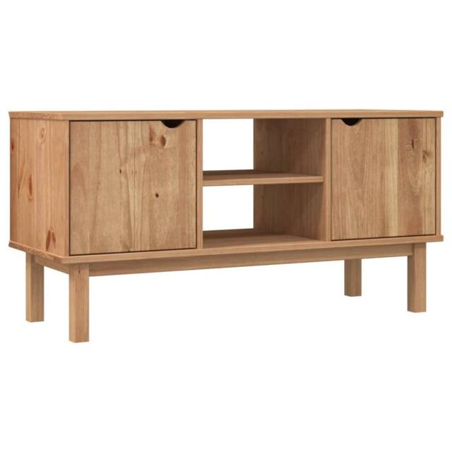 Berkfield Home TV Cabinet OTTA 113.5x43x57 cm Solid Wood Pine in Brown - image 1
