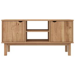 Berkfield Home TV Cabinet OTTA 113.5x43x57 cm Solid Wood Pine in Brown - thumbnail 3