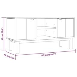 Berkfield Home TV Cabinet OTTA 113.5x43x57 cm Solid Wood Pine in Brown - thumbnail 6