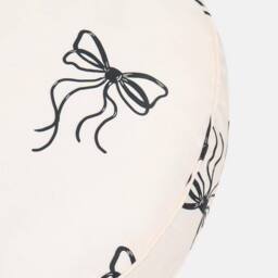 OHS Bows Print Round Outdoor Garden Cushion Water Resistant in Cream - Size: 60 cm x 60 cm - thumbnail 5