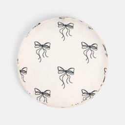 OHS Bows Print Round Outdoor Garden Cushion Water Resistant in Cream - Size: 60 cm x 60 cm - thumbnail 3