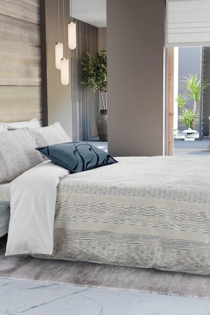Nalu Nicole Scherzinger 'Bamboo' Cotton Duvet Cover Set in Blue - Size: Super King - image 1