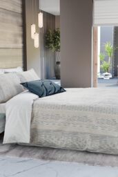 Nalu Nicole Scherzinger 'Bamboo' Cotton Duvet Cover Set in Blue - Size: Super King