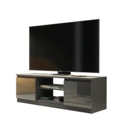 Creative Furniture TV Unit 120cm Modern - Dark Grey with High Gloss Doors - thumbnail 3