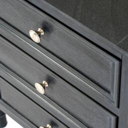 Lemon Pavilion Furniture and Decor Contour Collection 3 Drawer Side Table - Wood - L43xW48xH59 cm - Black - thumbnail 3
